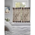thumbnail image 3 of Farmhouse Wood Grain Bathroom Window Curtain, Vintage Country Barn Gate Brown Light Filtering Coffee Kitchen Curtains, Bedroom Living Room Curtains 2 Panel 84"x45", 3 of 6