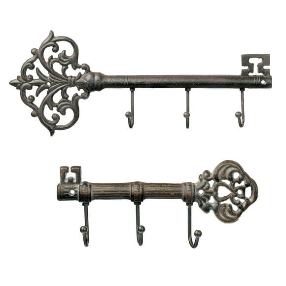 Grasslands Road Metal Key Wall Hook Assortment, 9-Inch, Set of 4