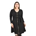 thumbnail image 4 of Vestido con cierre frontal y cinto Roman Fashion /Tallas Extras, 8016 (Negro) negro 42, 4 of 5