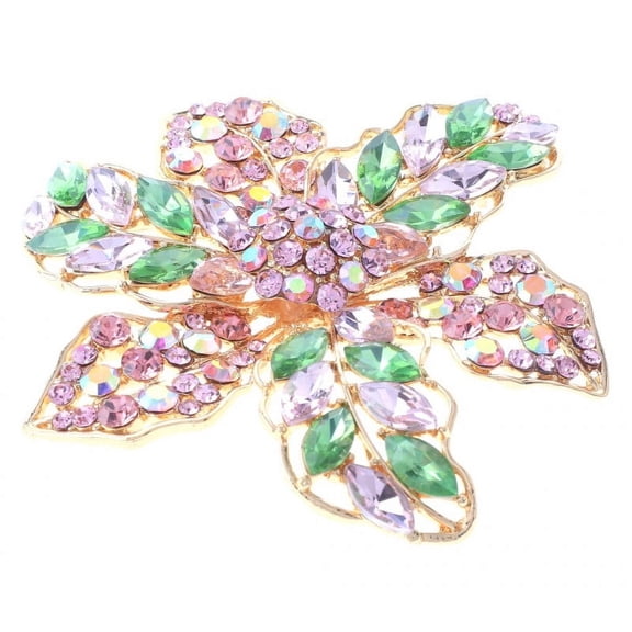 Large Crystal Flower Brooch