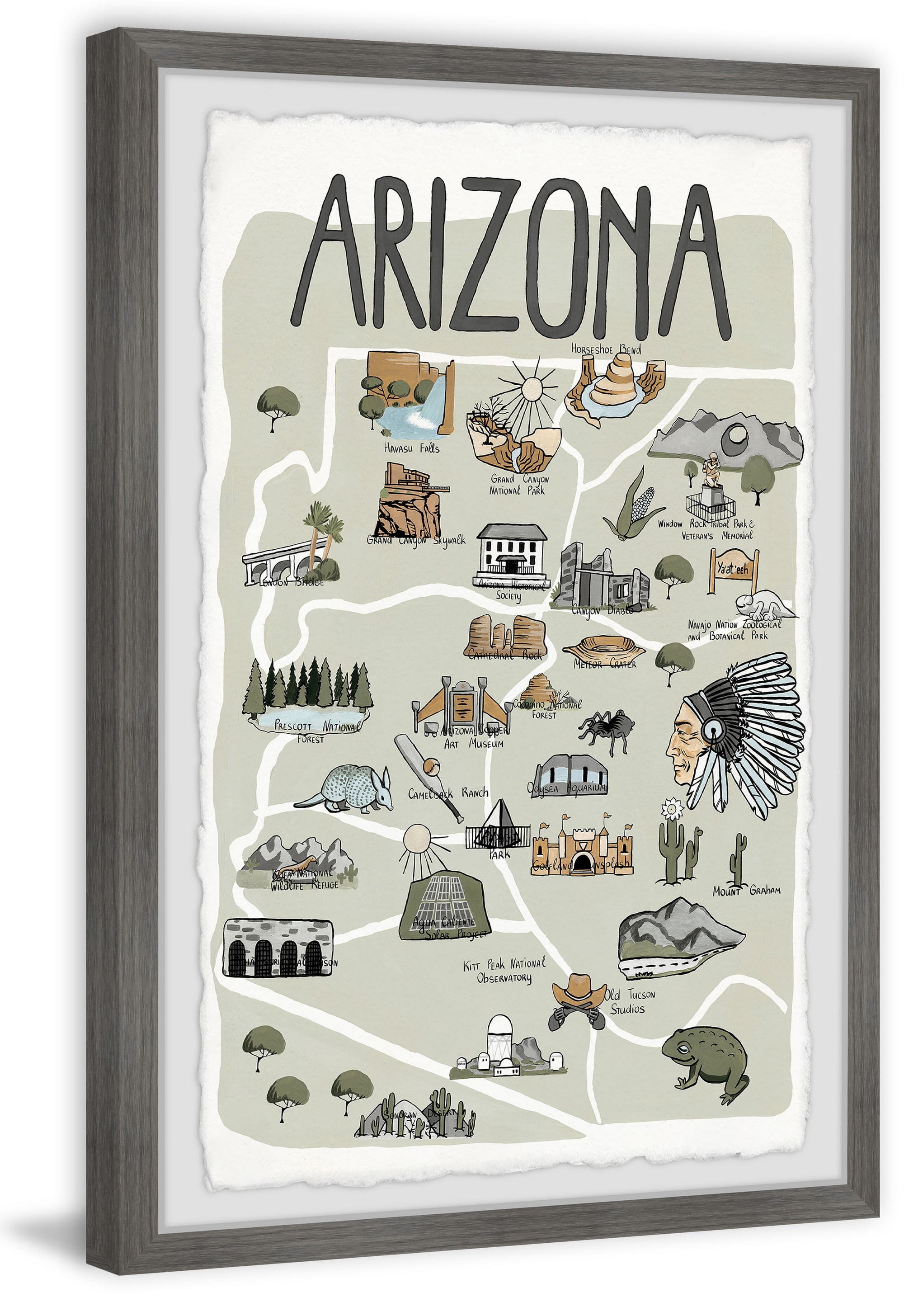 Marmont Hill Green Arizona Framed Wall Art
