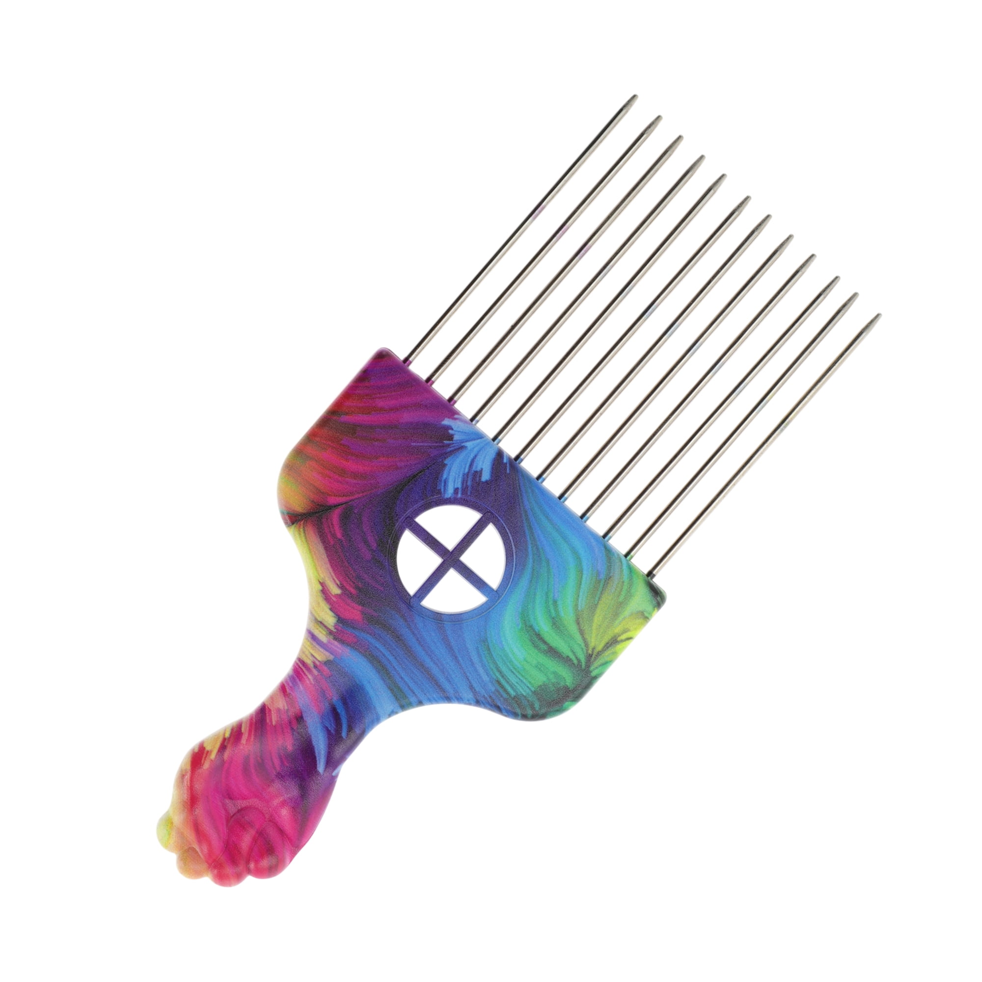 Unique Bargains Metal Hair Pick for Curly Hair Multicolored 1 Pc