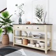 thumbnail image 1 of Solid Pine & MDF Console Table: 3 Drawers & 2 Shelves|Load-bearing, 1 of 11