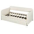 thumbnail image 5 of [Luckynote]Upholstered Daybed Sofa Bed Twin Size With Trundle Bed and Wood Slat ,Beige, 5 of 9