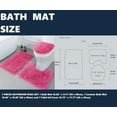 thumbnail image 2 of Soft Ultra-Fine Fiber Bathroom Carpet Set Of 3 Pieces, Anti Slip Bathroom Carpet, Bath Mat+Base Mat+Toilet Seat Cover, Rose Pink, 2 of 6