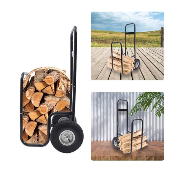 Sunnydaze Heavy-Duty Firewood Log Cart With Wheels And Protective Cover |  centenariocat.upeu.edu.pe