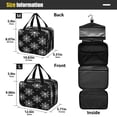 thumbnail image 3 of Travel Hanging Toiletry Bag with 4 Zipped Compartments Waterproof Makeup Accessories Spacious Cosmetic Bag Black and White Lace Pattern Medium, 3 of 9
