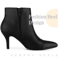thumbnail image 5 of Unique Bargains Women's Side Zipper Pointed Toe Stiletto Heel Ankle Boots Black 7, 5 of 6
