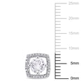 thumbnail image 2 of Everly Women's 1 1/3ct TGW Created White Sapphire & Diamond 10k White Gold Square Stud Earrings, 2 of 8