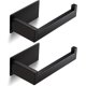 thumbnail image 1 of 2 Pieces Self Adhesive Toilet Paper Holder, Wall Mounted Toilet Paper Holder, Stainless Steel Toilet Roll Holder for Bathroom (Black), 1 of 5