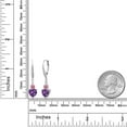 thumbnail image 2 of Gem Stone King 925 Sterling Silver Purple Amethyst Pink and White Lab Grown Diamond Drop Dangle Earrings for Women (2.33 Cttw, Heart Shape 7MM, Round 4MM), 2 of 4