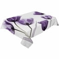 thumbnail image 2 of Purple Tulip Floral Tablecloth Rectangle Table Cloth 60x102 , Waterproof Tablecloth Outdoor Table Cloth, Pastel Country White Wildflower Washable Table Cover for Kitchen Dining Party, 2 of 8