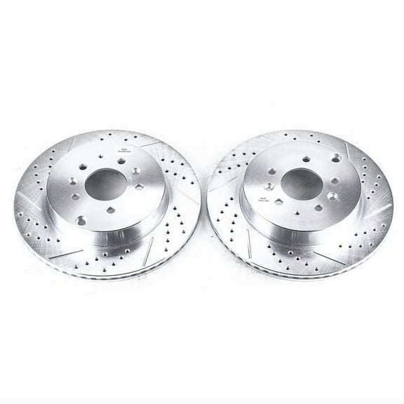 Power Stop Rear Pair of Drilled and Slotted Brake Rotors JBR1398XPR