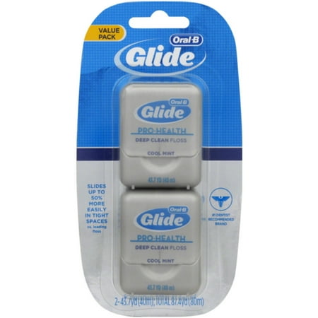 Glide Floss Mint - Glide Deep Clean Floss Cool Mint Twin Pack 87.40 Yards