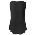 thumbnail image 3 of QLEICOM Womens Summer Tops Oversized T-shirts Solid Vest Round-Neck Sleeveless Casual Loose Tunic Tank Tops Women Shirts Blouses Black S, 3 of 7