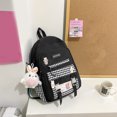 thumbnail image 4 of Mochila Mochila Kawaii Harajuku Japonesa Cute Plaid School Student Bookbag (Negro), 4 of 5