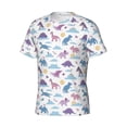 thumbnail image 3 of Yiaed Dinosaur Print Mens Short Sleeve Tight Fit T-Shirt, Crewneck Casual Tee-X-Large, 3 of 5