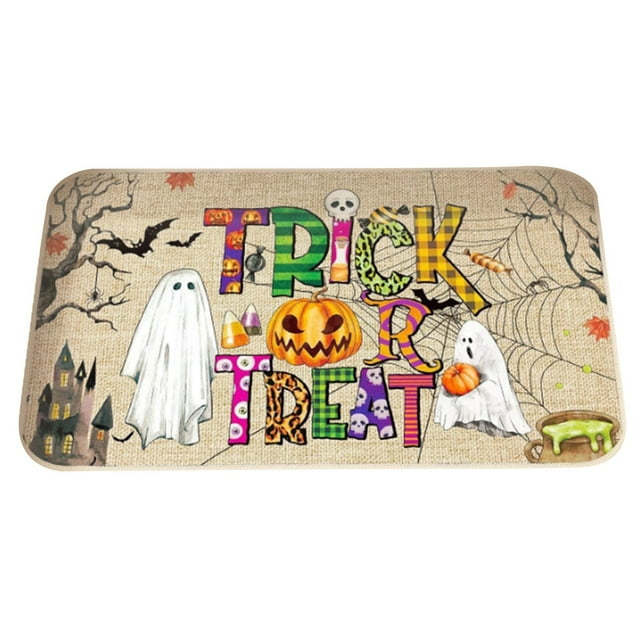 Halloween Welcome Mat Durable Polyester Material for Seasonal Home Decoration Ideal Large Size Non- Non-Backing Entrance Rug