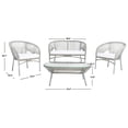 thumbnail image 2 of Safavieh  Outdoor Living Werner 4-Piece Patio Set Grey Wicker/White Cushion, 2 of 5