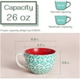 thumbnail image 2 of Large Ceramic Mugs Set of 4, 24 oz Jumbo Cups for Coffee, Soup & Latte – Housewarming & Wedding Gift, Vibrant Colors, 2 of 7