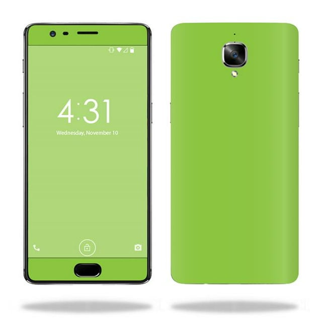 MightySkins ONPLUS3-Solid Lime Green Skin for OnePlus 3 Wrap Cover Sticker - Solid Lime Green