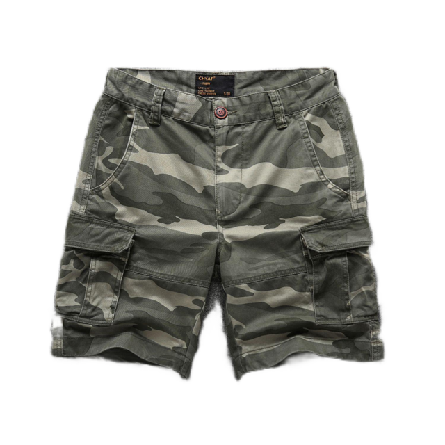 LYMAYTER TP-2TG Shorts Camo Homme Été Décontracté Coton Respirant pour Shorts Cargo avec Multi-Poches