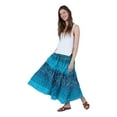 thumbnail image 2 of CATALOG CLASSICS Womens Peasant Skirt Boho Skirts for Women Long Tiered Skirt 3X Blue, 2 of 5