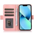 thumbnail image 2 of Skin-Friendly Wallet Case for iPhone 14, Premium PU Leather Shockproof Card Slots Cash Holder Flip Cover with Kickstand Folio Magnetic Clasp Wrist Hand Strap Handbag Case,Pink, 2 of 7