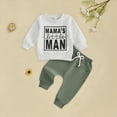 thumbnail image 2 of Xudanell Newborn Boy Outfits with Cute Monogram 18 Months Boy Clothes 2 Piece Set with Boys Sweatshirt Printed Baby Outfits, 2 of 7
