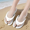 thumbnail image 2 of oqasdz Slippers for Women Travel Portable Flip Flops Indoor Outdoor Bathroom Shower Shoes Sandals with Flat Sole for Beach Pool,White, 2 of 6