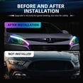 thumbnail image 3 of Paquete de 2 luces led de color drl para coche, tira de luces led de flujo secuencial rgb, faros multicolor impermeables de circulación diurna, 3 of 4