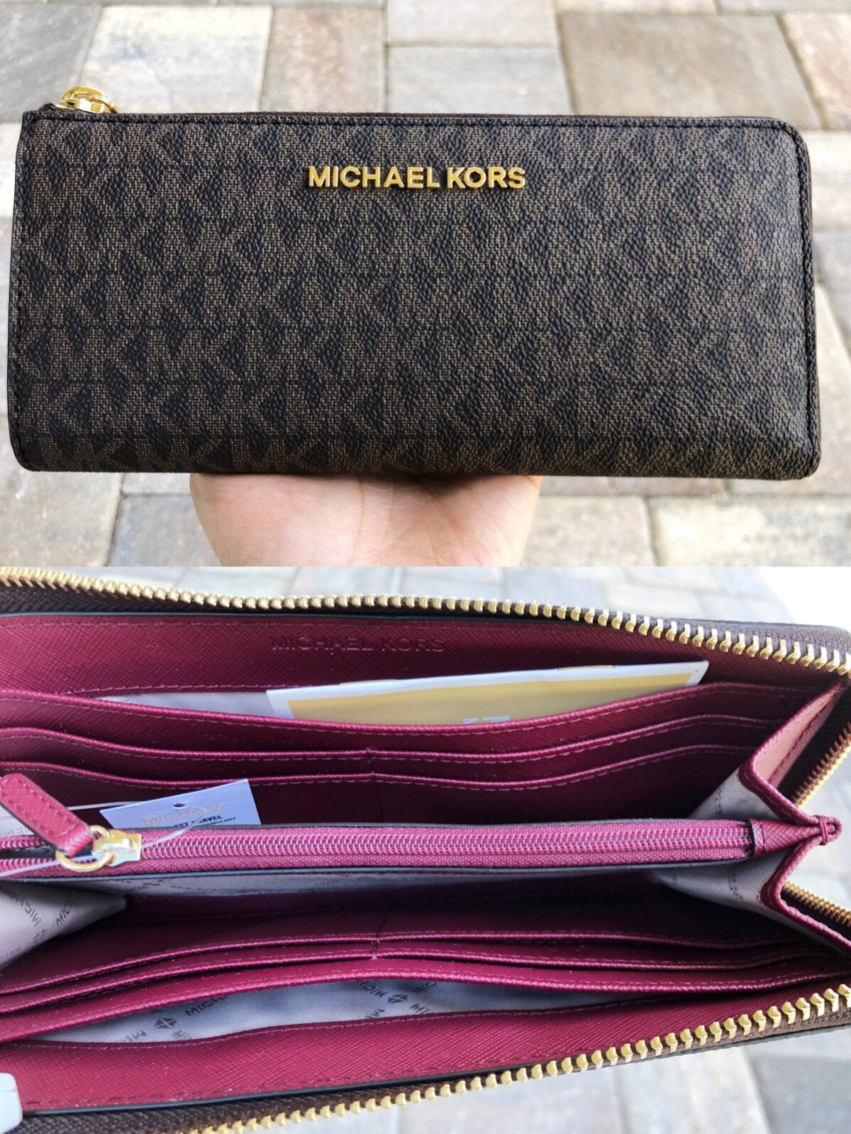 michael kors jet set travel zip around wallet