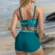 thumbnail image 3 of Penkiiy Mujer 3 piezas Print Rash Guard, manga larga UPF 50 + Zip Athletic Surfing Swimsuit con bolsillo Bulit-in Bra, 3 of 6