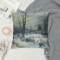thumbnail image 2 of Orinice Snow Trees People Graphic Decorative Cushion Throw Pillow Cover Short Plush Winter Pillow Case 1PC 20x20in, 2 of 5