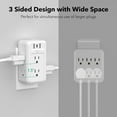 BN-LINK Multi Plug Outlet Extender, 6 AC Outlets, 3 USB Ports, Compact ...