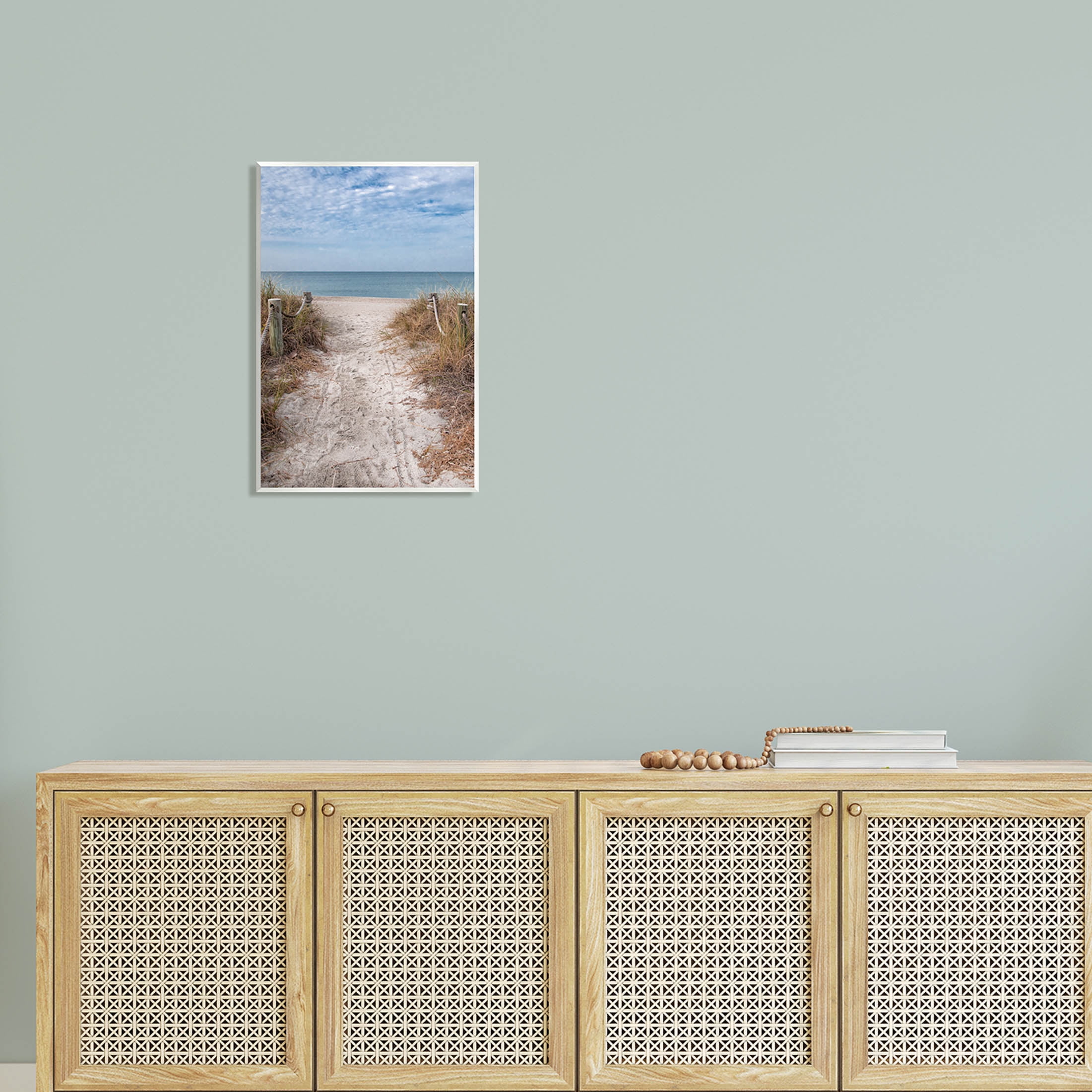 Stupell Industries Sandy Ocean Boardwalk Summer Horizon Photograph Unframed Art Print Wall Art, Design by Mary Lou Photography