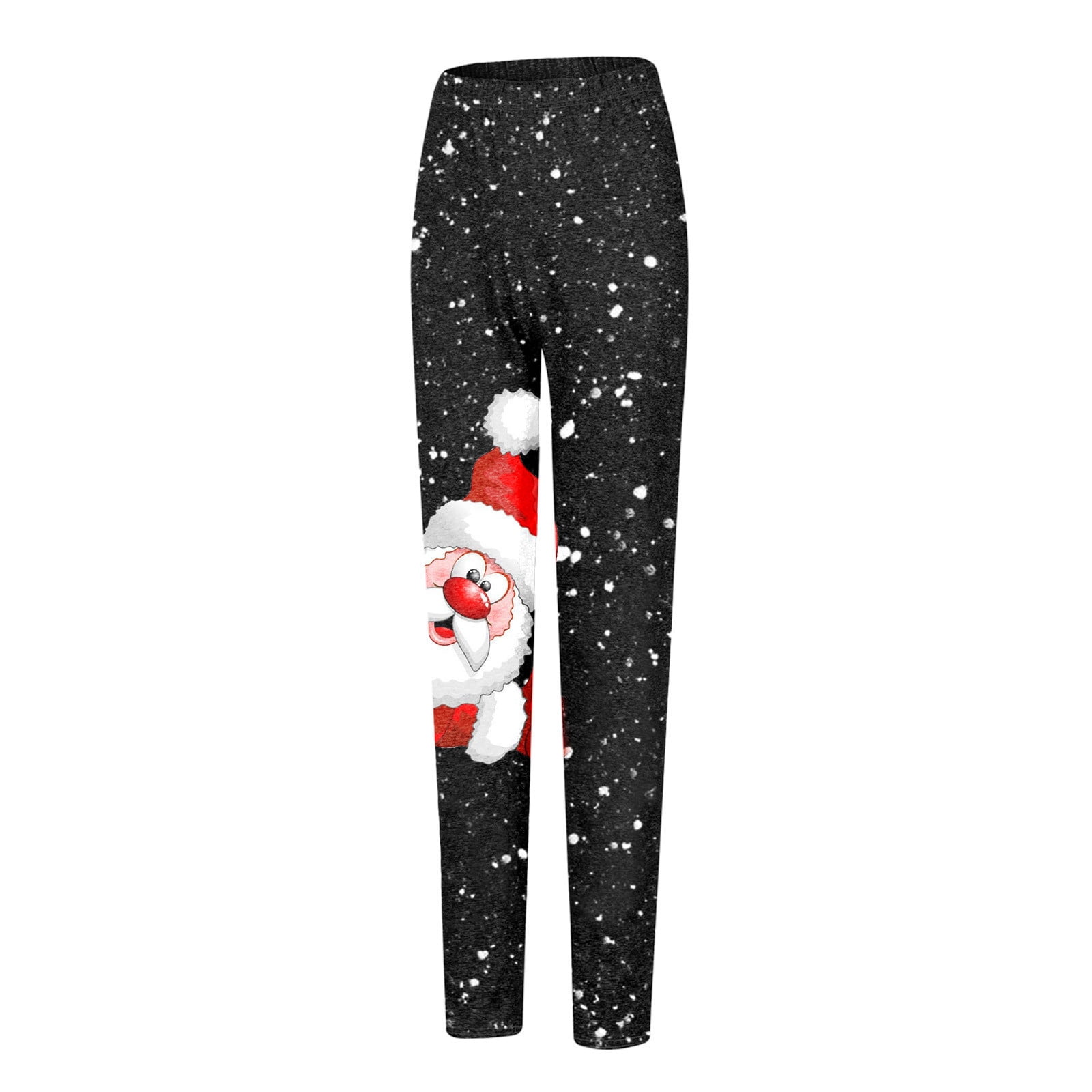 Imbry Womens Printed Reindeer Santa Ugly Christmas Leggings Funny