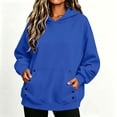 thumbnail image 5 of SYwaren Women's Casual Hoodies Solid Color Long Sleeve Button Pocket Oversized Loose Pullover Sweatshirt, 5 of 8