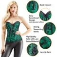 thumbnail image 3 of Femmes Vintage Floral Denim Corset Bustier Haut, 3 of 5