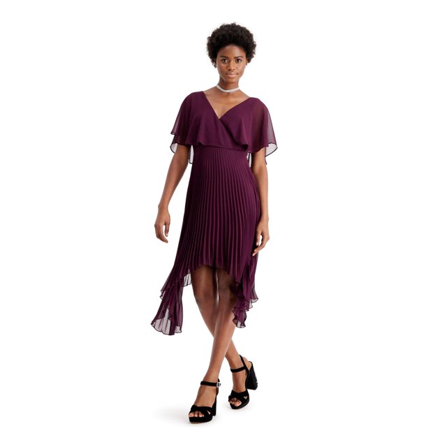 kensie Robes Femmes Bordeaux Manches Courtes Col en V Midi Robe Fourreau 4