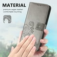 thumbnail image 2 of Wallet Case for Samsung Galaxy S23 Ultra with Card Slots Holder Magnetic Clasp Kickstand Flip Folio Cover, Exquisite Flower Pattern PU Leather Soft Silicone Shockproof Protective Cover,Gray, 2 of 12