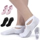 thumbnail image 1 of Pilates Grip Socks with Straps for Women - 3 Pairs of All Black, 1 of 5