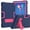 Navy + Rose, variant on ELEHOLD Rugged Hybrid Case for Walmart ONN 10.1 Inch Tablet Gen 3 2022(Model:100071485), Tri-Layers Hard PC Soft Silicone Hidden Kickstand Anti-Scratch Shockproof Heavy Duty Kids Case,Black