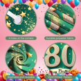 thumbnail image 4 of Studded 80th Birthday Banner Gold Champagne Happy Birthday Display Green Background Sparkling Stars 80th Party Backdrop for 80th Birthday Party Elderly Celebration Family Gathering, 4 of 9