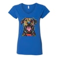thumbnail image 3 of My Favorite Breed is The One In Need | Colorful Labrador Dog | Dean Russo Art Animal Lover Womenâ€™s Standard V-Neck Tee, Royal, 2XL, 3 of 5