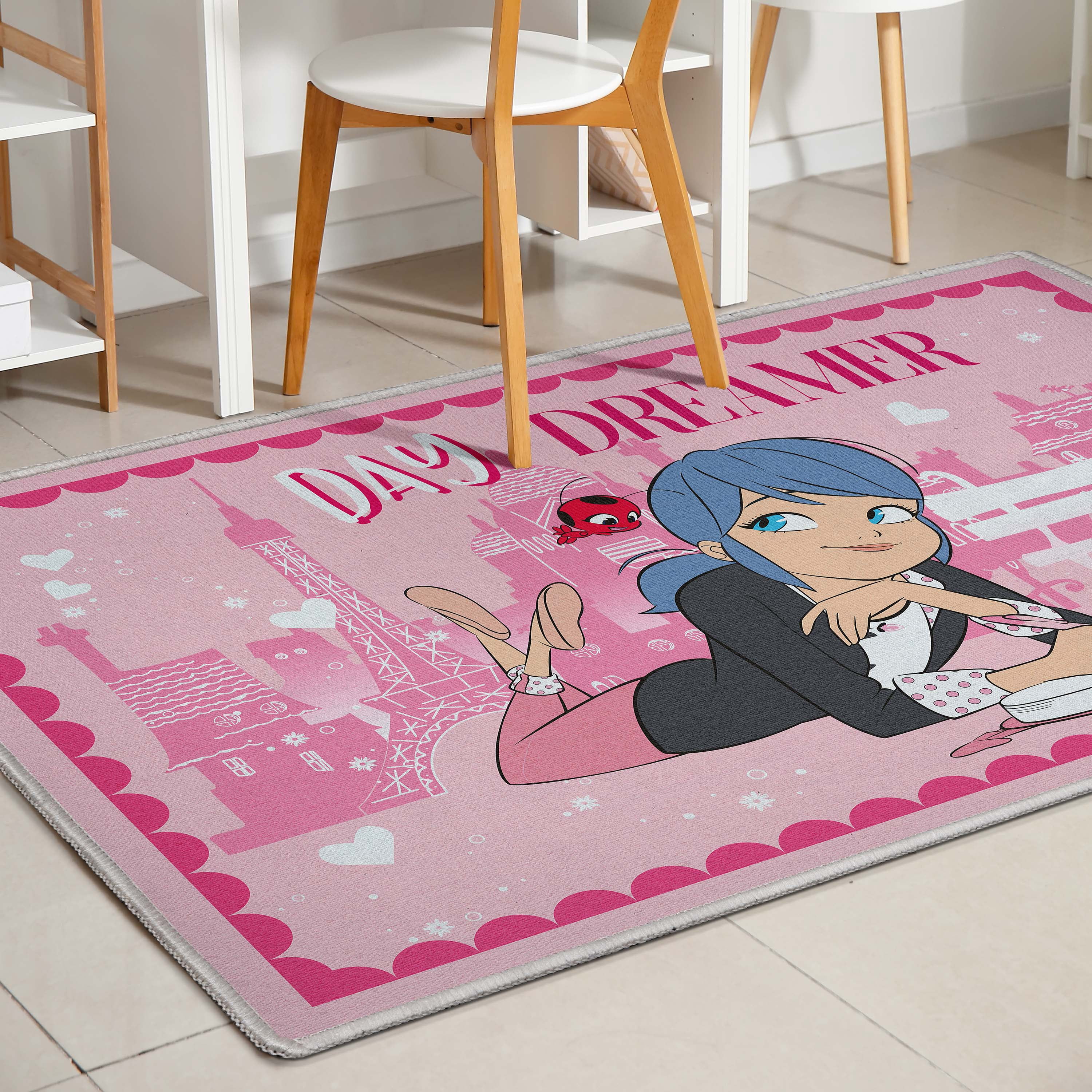 Well Woven Miraculous Ladybug Day Dreamer Pink 6' x 9' Area Rug
