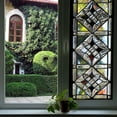 thumbnail image 3 of Diamond Geometry Stained Glass Window Film, 17.7 x 39.3 Inch Static Cling Privacy Film, Sun Blocking Removable Decor Glass Cover for Bathroom Living Room Home Decoration, 3 of 7