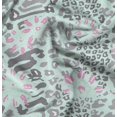 thumbnail image 1 of Soimoi Green Poly Georgette Fabric Leopard Animal Skin Print Fabric by Yard 52 Inch Wide, 1 of 6
