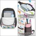 thumbnail image 4 of Dachshund Rainbow White Pattern 17" Waterproof Oxford School Backpacks for Teens, S-Shape Padded Straps, for School, Travel, Hiking, Camping, 4 of 5