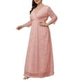 thumbnail image 2 of Njoeus Floral Lace Maxi Dress for Women Plus Size Party Evening Long Dress Ankle Length XL-5XL, 2 of 6